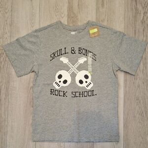 Crazy 8 Gray Graphic 'Skull & Bones Rock School' Tee
